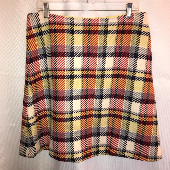 Boden Dresses & Skirts - Boden Skirt Yellow Plaid Back Zip Fully Lined Pockets size 10